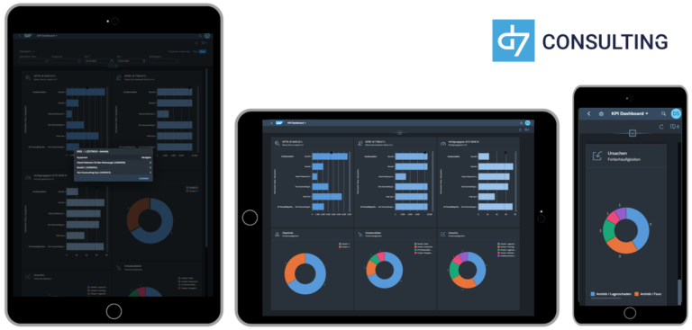 d7 SAPUI5 App: KPI Dashboard Instandhaltung für SAP PM CS Fiori Dark Theme